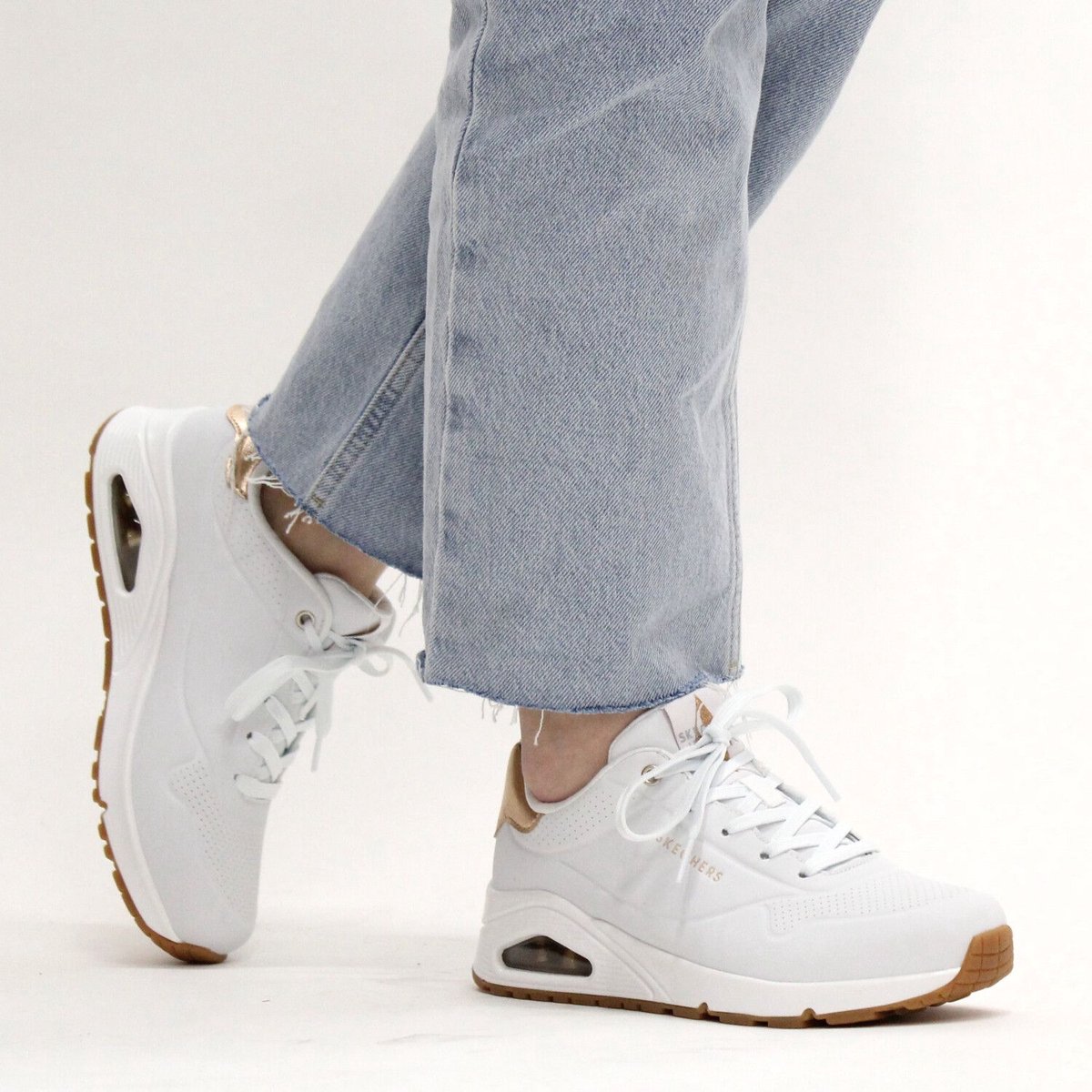 Skechers - maat 38 - Uno Golden Air Dames Sneakers - Wit
