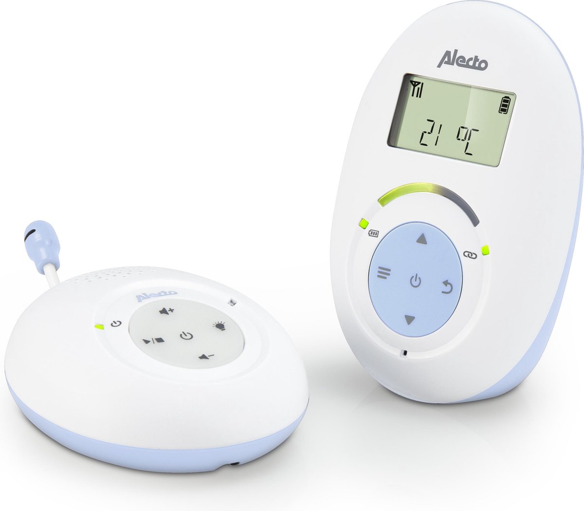 Alecto DBX-112 - Full Eco DECT Babyfoon met Display - Wit/Blauw