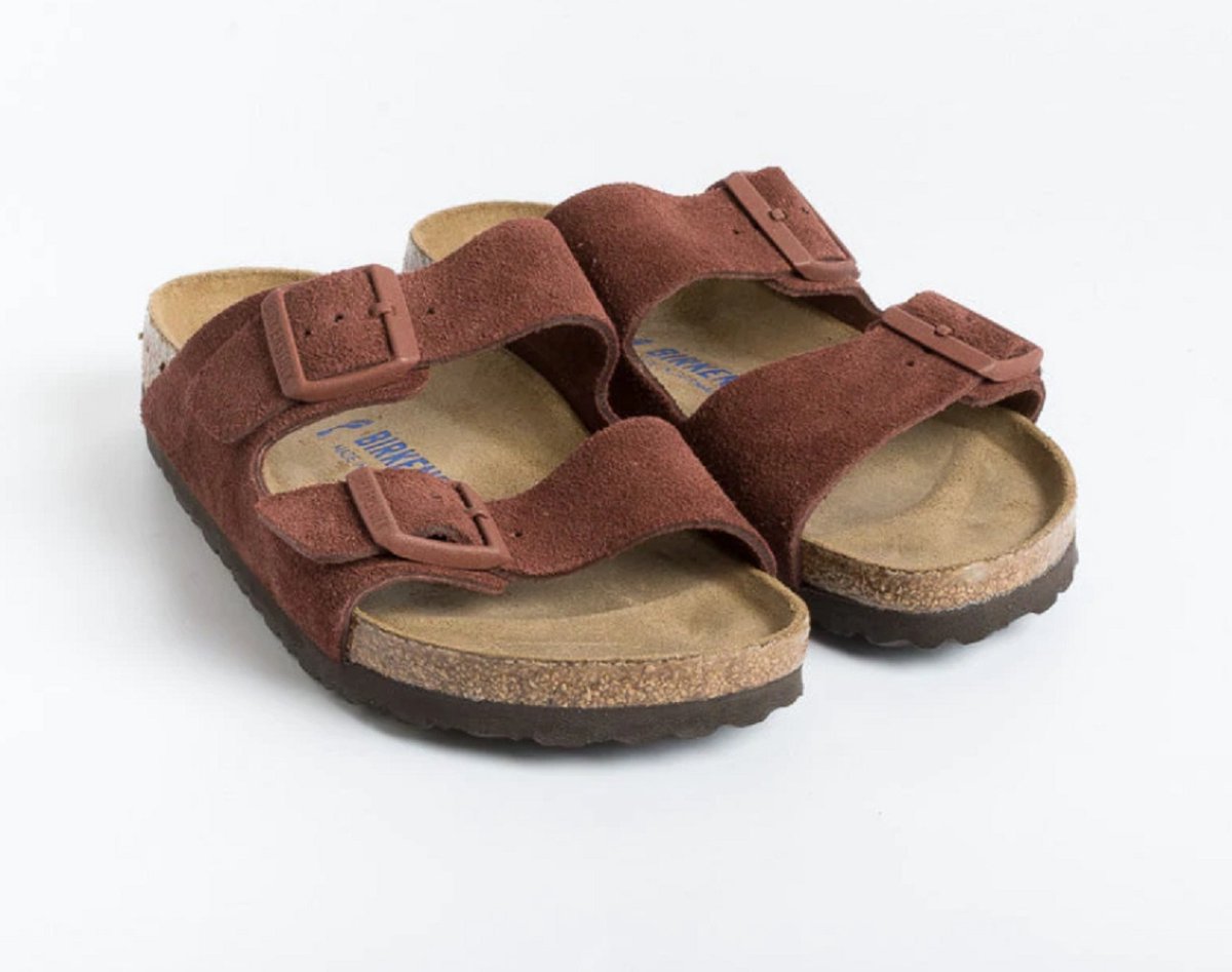 Birkenstock Arizona Dames Slippers - 38 - Chocolate Suede Narrow-fit