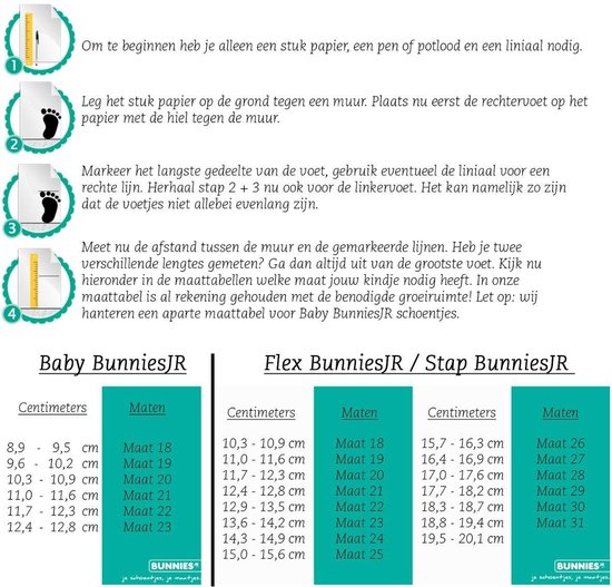BunniesJr Puk Pit - Maat 20 - Unisex sportieve sneaker - Wit multi