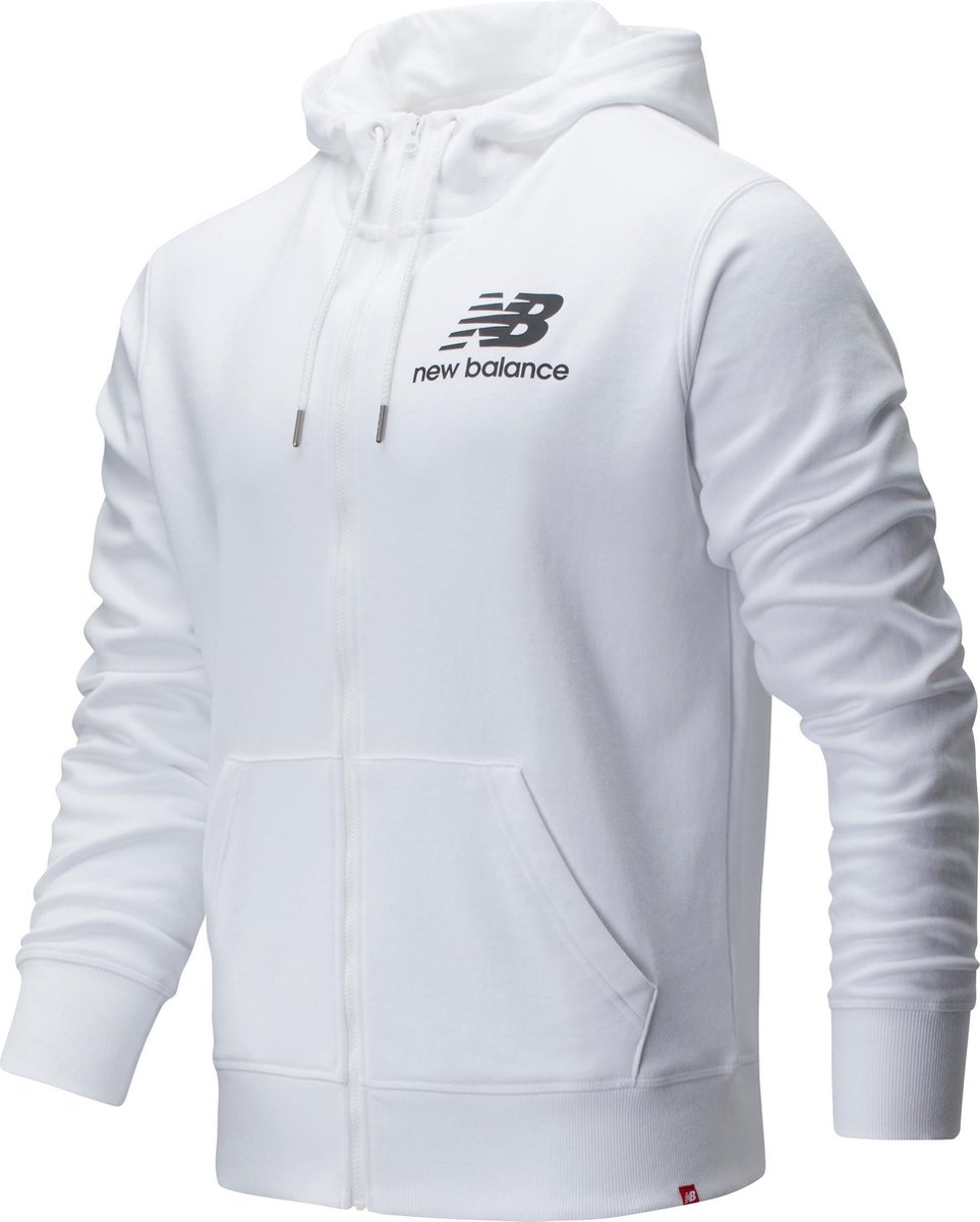 hoodie, zip hoodie, zak, wit, new balance