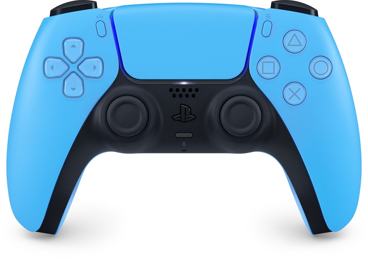 PS5 controller, duo-tone, blauw, joystick, knoppen
