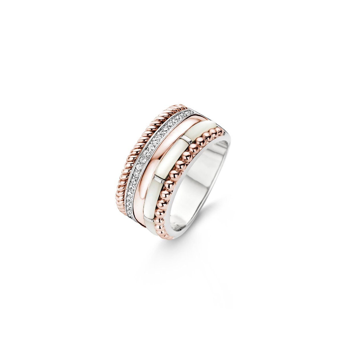 ringen, ring, kristallen, roestvrij staal, gouden accenten