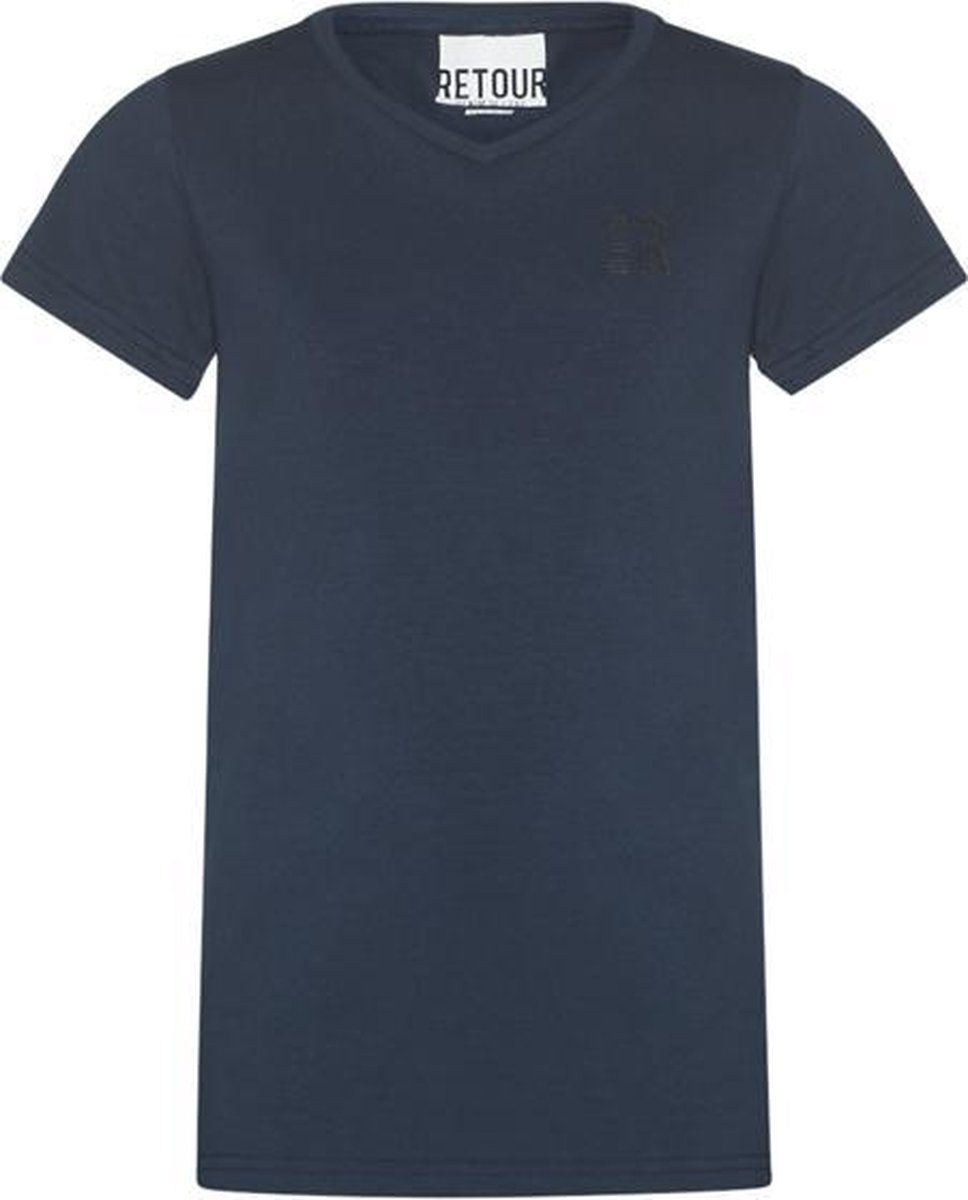 t-shirt, navy, short-sleeve, crewneck, plain