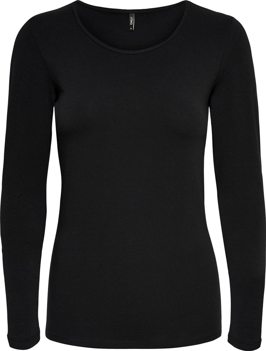 t-shirt, lange mouwen, zwart, gebreid, basic