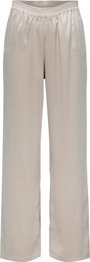broek, lange broek, beige, sigarettenbroek, elastiek taille