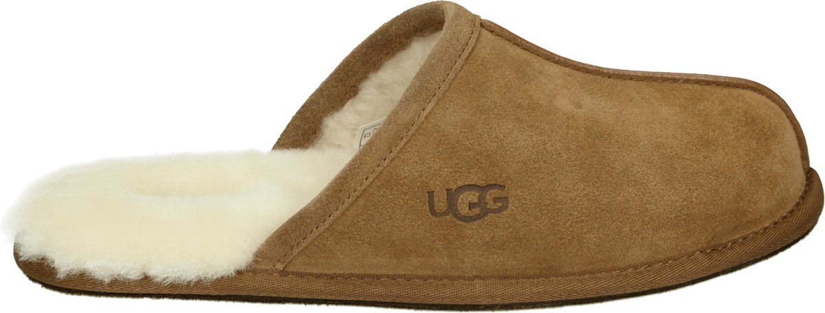 slipper, mocassin, suede, bruin, shearling