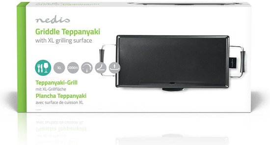 Nedis Teppanyaki Tafelgrill - Bakoppervlak (l x b): 47.5 x 26.5 cm - 5 Warmte Standen