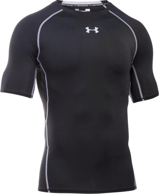 Under Armour  - Maat M - HG Armour SS Heren Sportshirt - Zwart