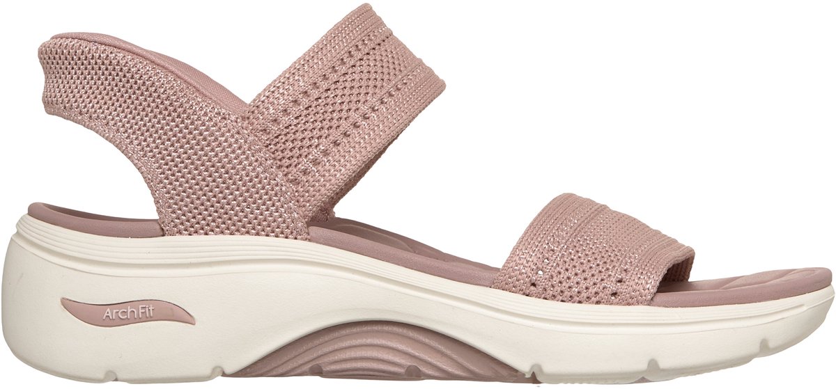 sandalen, open-toe, zachte kleuren, wedge zool, knit bandjes