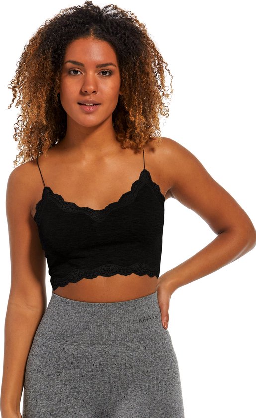 MAGIC Bodyfashion - Maat M - Cozy Crop Top Black Vrouwen