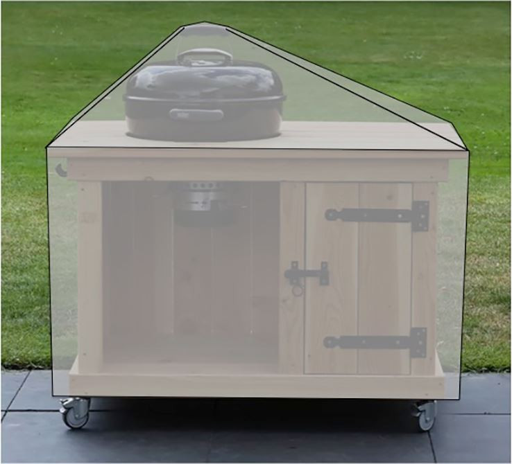 BBQdeco Afdekhoes voor 115 cm tafel met 47 cm bbq