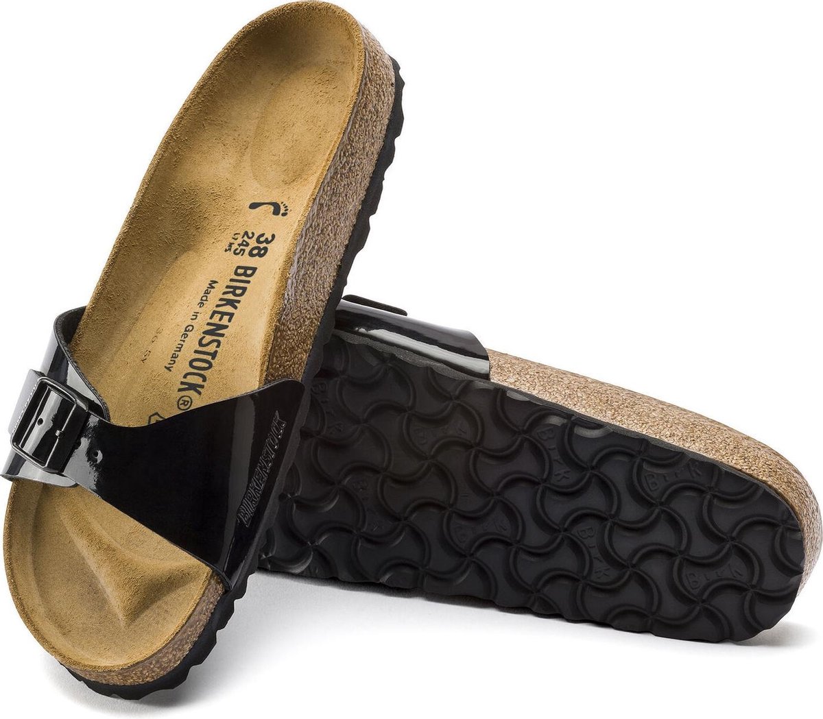 Birkenstock - maat 39- Madrid Dames Slippers Small fit Black