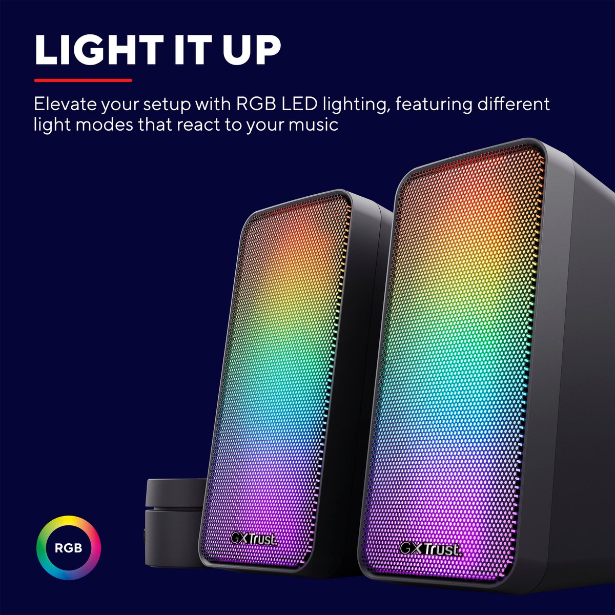 Trust GXT 611 Wezz - Speakerset - RGB verlichting - Zwart