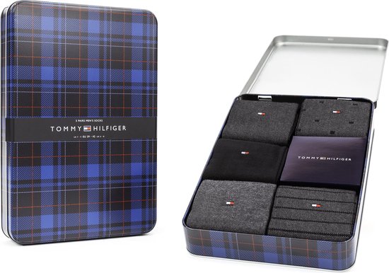 Tommy Hilfiger Birdeye Tin Giftbox 5P Heren Sokken - Maat 43-46