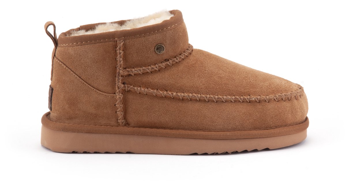 Warmbat - maat 38 - Durack Suede boot Stitch Dames Laarzen - Cognac