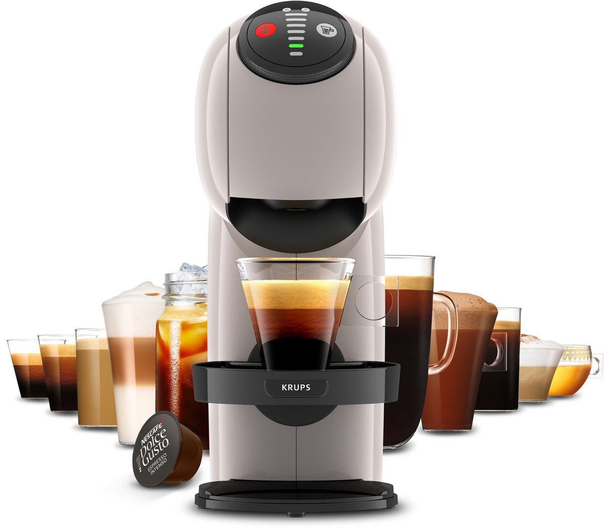 Krups NESCAFÉ Dolce Gusto Genio S KP243A - Koffiecupmachine - Basic Taupe - Automatische Stop  - Met XL-functie
