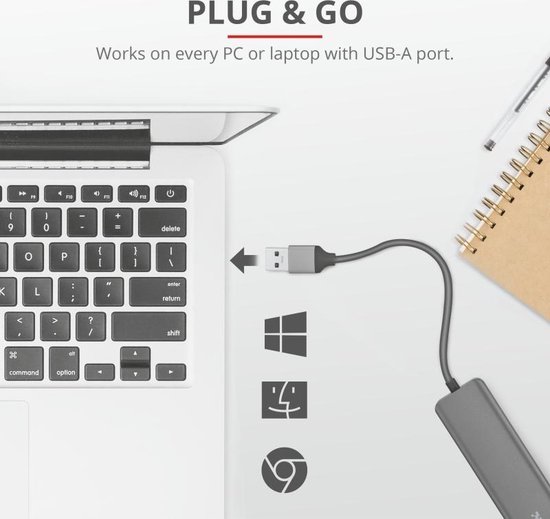 Trust Halyx - 4-Port USB 3.2 Hub - 5 Gbps