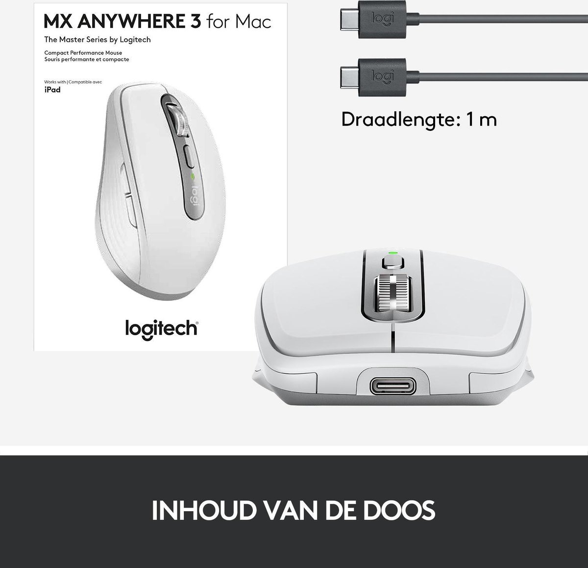 Logitech MX Anywhere 3 for Mac - Pale Grey