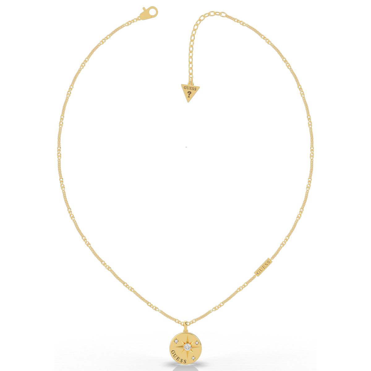 ketting, goudkleur, medaillon, pendant,  Guess?