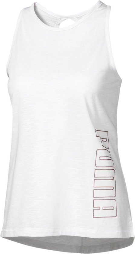 PUMA Twist It Logo Tank Dames Sporttop - Puma White - Maat S
