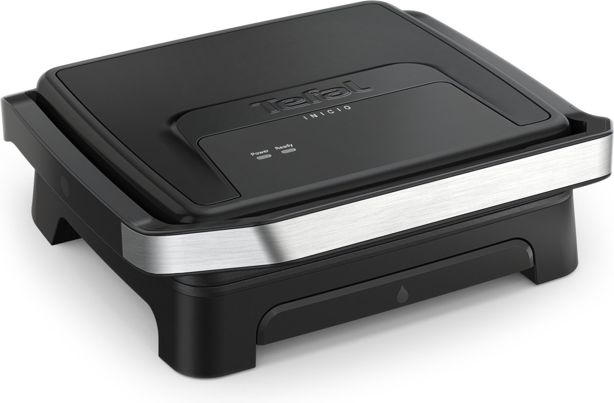Tefal Inicio Classic GC2718 Paninimaker & Contactgrill - Geschikt voor panini's en meer - Anti-aanbakplaten - Vet opvangbak - Verticaal Opbergen - 1500W - Zwart