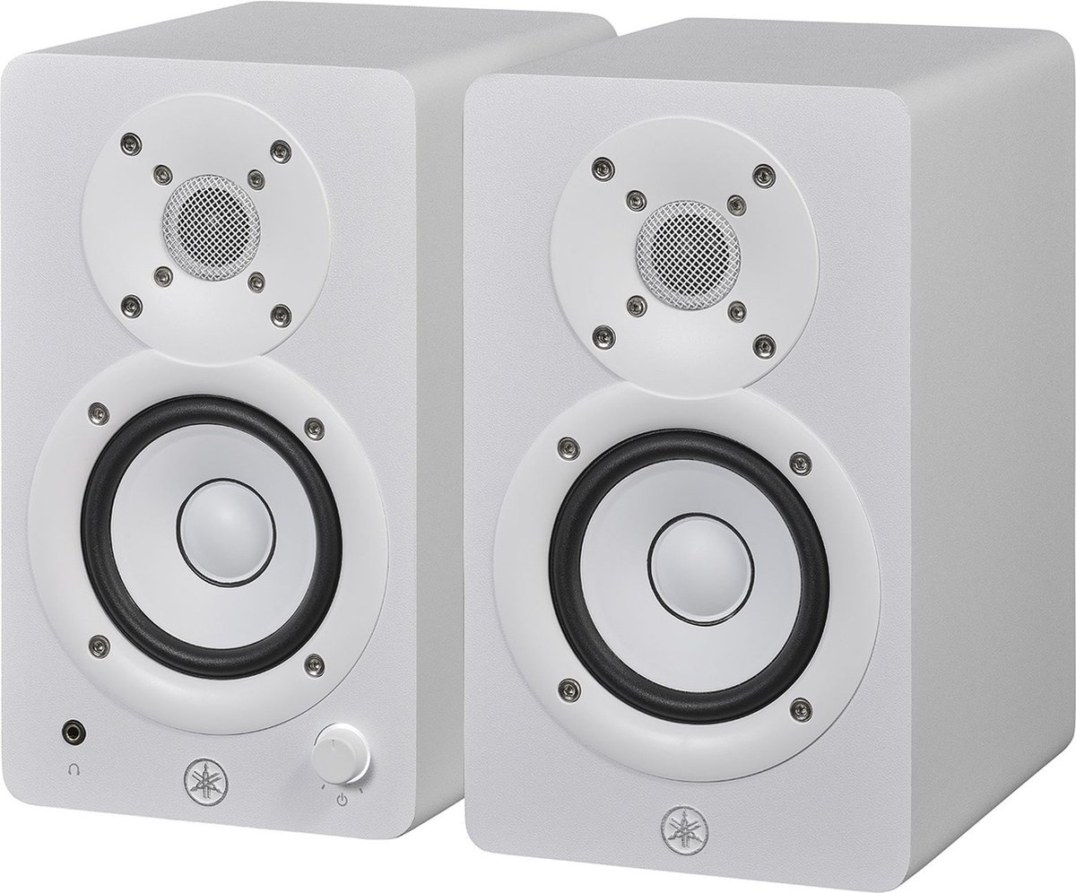 luidsprekers, studio monitors, kick bass, 2-weg, witte speakers