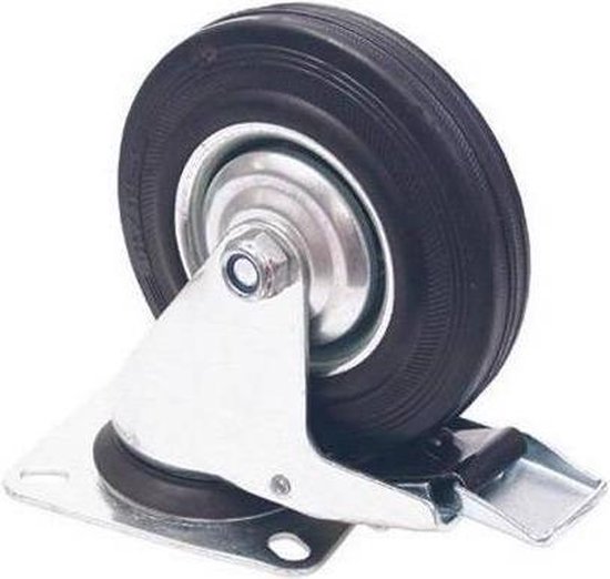 Benson Zwenkwiel Transportwiel met Rem 75-25/50 75mm | Stalen Velg | Draagvermogen 50kg | Bevestigin