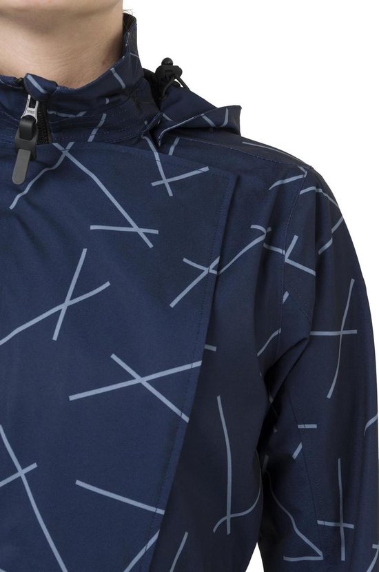 AGU URBAN OUTDOOR TRENCH COAT LONG WOMEN NAVY BLUE PRINT L