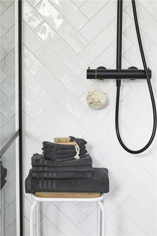 Byrklund Badlaken Bath Basics - 70x140 - 100% Katoen - Antraciet