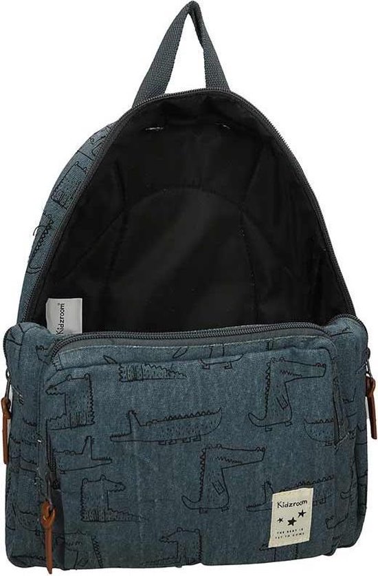 Kidzroom Animal Academy Kinderrugzak 34 cm - Blauw - Schattige krokodillen print