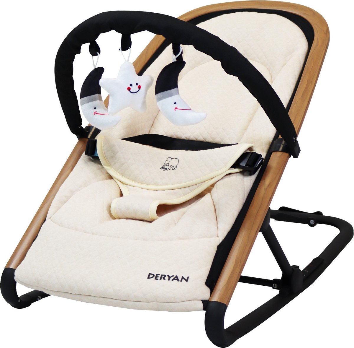 Deryan Rocker Wipstoel - Luxe 2-in-1 - Nougat/Cream