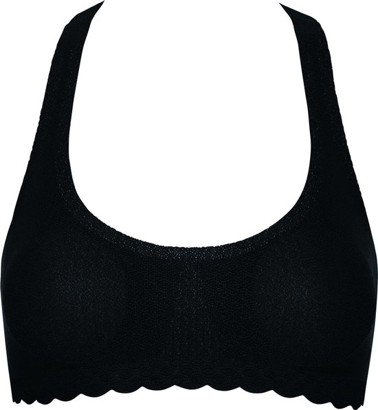 bh, bikini, top, black, scalloped edge