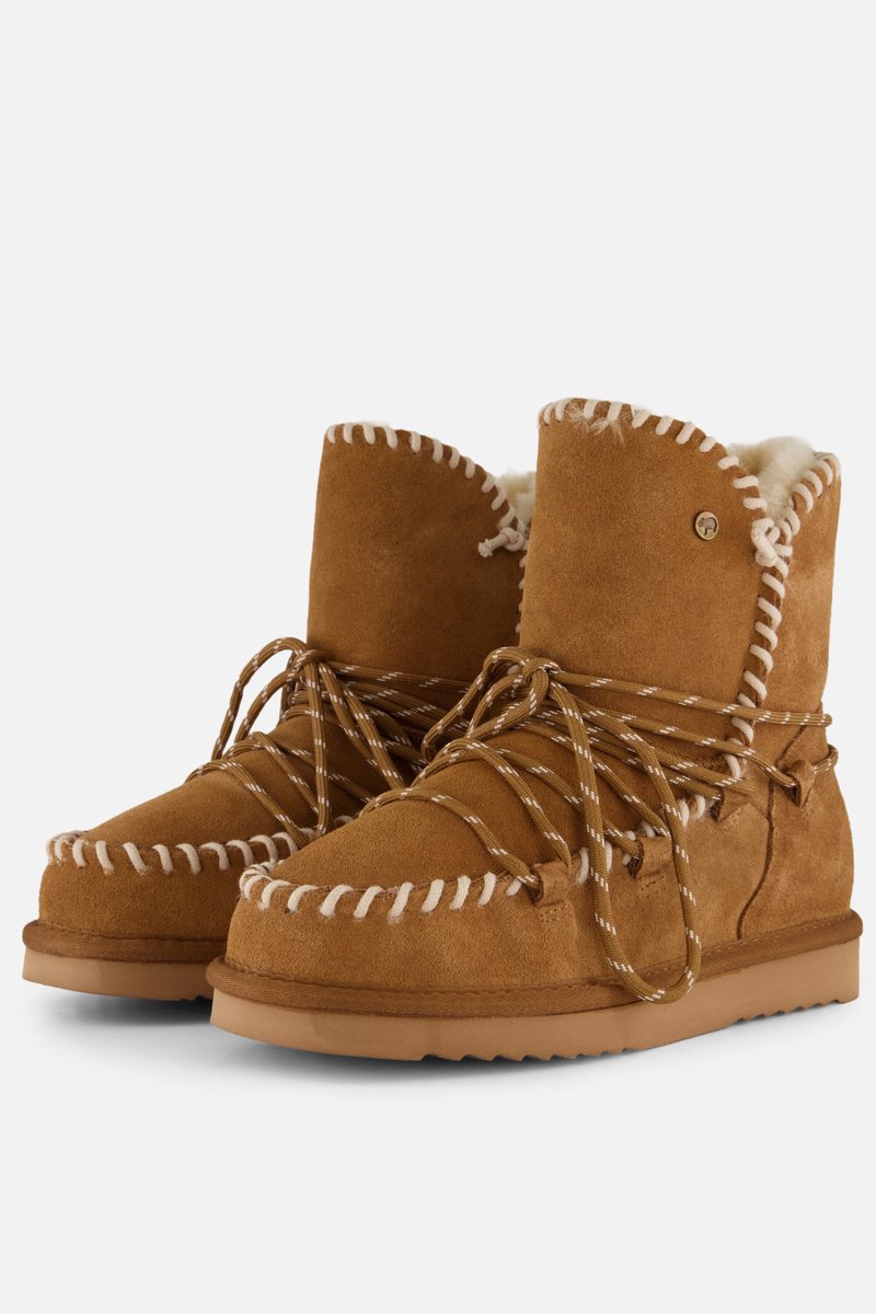 boots, ankle boots, suede, lacing, shearling