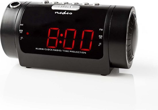 Nedis Digitale Wekkerradio met Display LED van 0,9 FM Dubbel alarm Sluimeren en Projectie