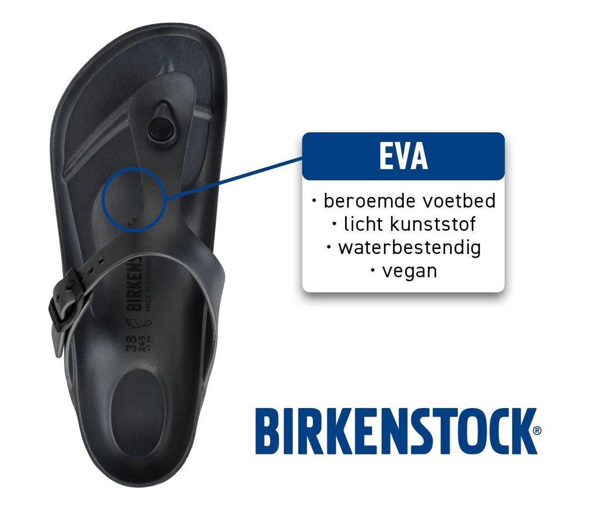 Birkenstock Madrid - 41 - EVA Black Narrow - Dames Slippers - Black