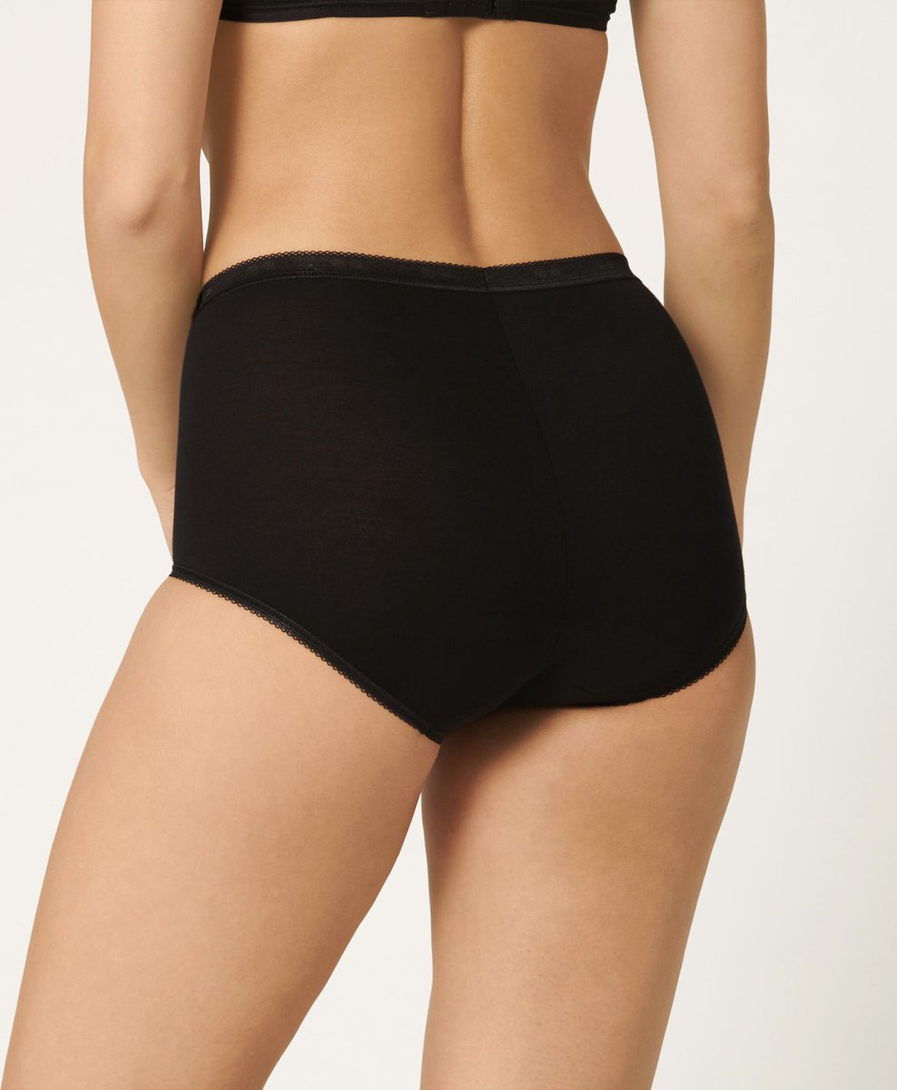 sloggi - Maat 48 - Basic+ Dames Maxi slip - 4-pack - Zwart