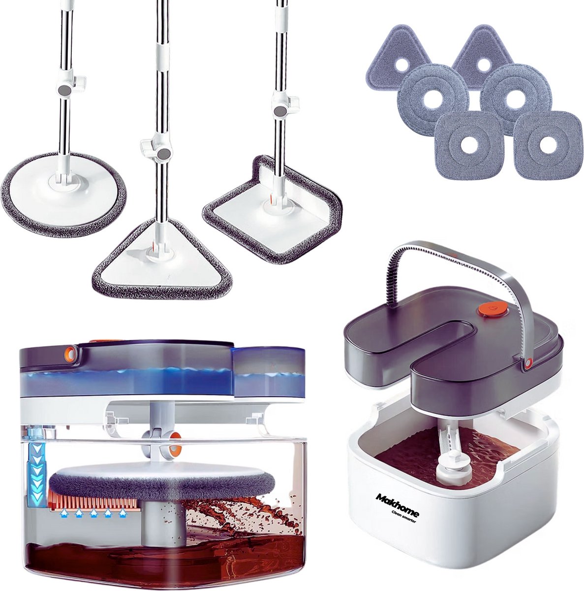 stoomreinigers, mopset, onderzetters, vlaggereiniging, accessoires Makkome