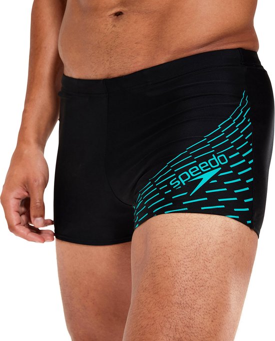 Speedo - 4 - Medley Logo Aquashort Zwart/Groen Heren Sportzwembroek