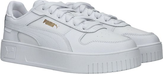 witte sneaker, platina merkloze, platformsneaker, lederachtig, kunstleer