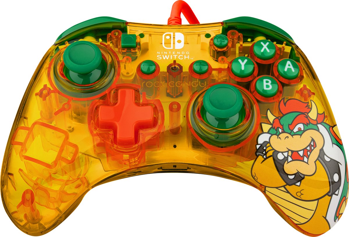 PDP Rock Candy Bedrade Controller geschikt voor Nintendo Switch & Switch OLED - Lemon Bomb Bowser