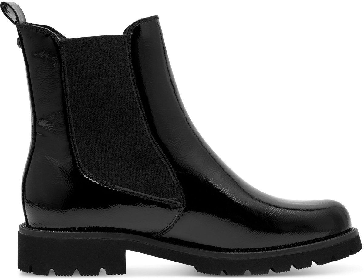 laars, Chelsea, zwart, patent, rugzool
