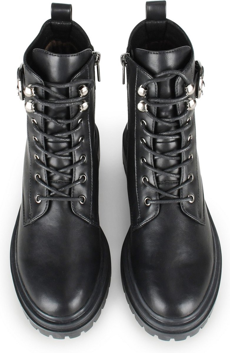 POSH by Poelman  - Maat 39 CATO Dames Veter Laarzen - Zwart