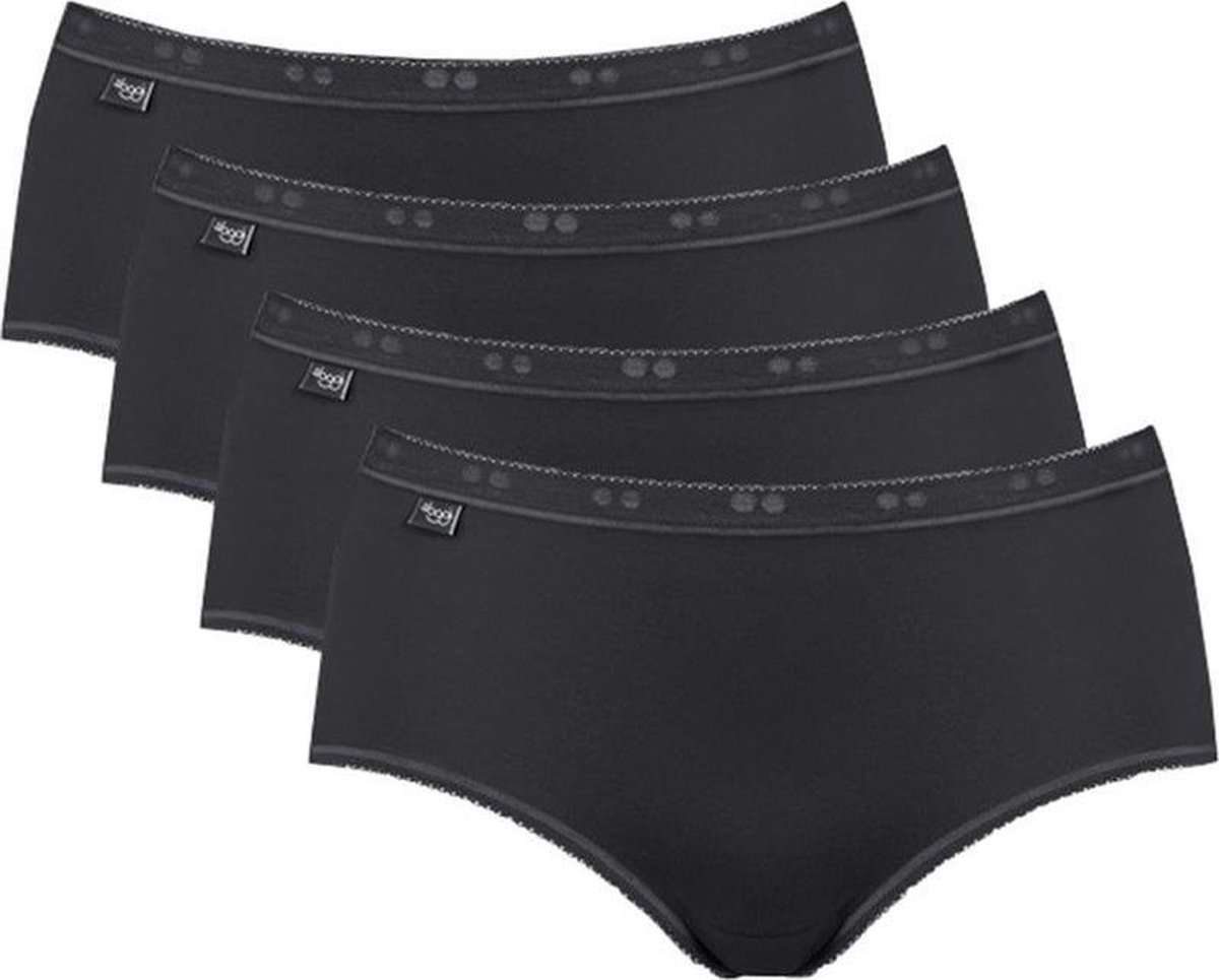 Sloggi - maat 40 - Basic+ Dames Midi slip - 4pack - Zwart