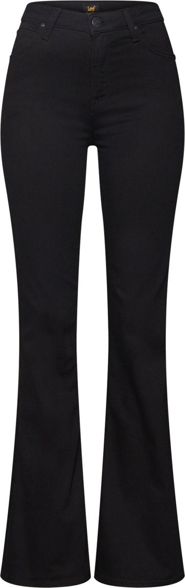 LEE Maat W26 X L31 BREESE BLACK RINSE FLARE JEANS-DAMES