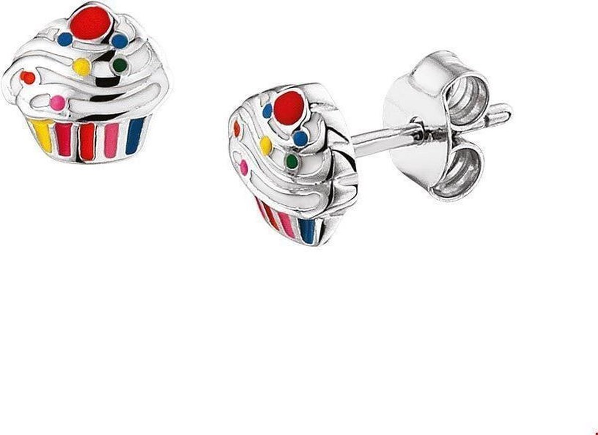 The Jewelry Collection - Oorknoppen Cupcake - Zilver