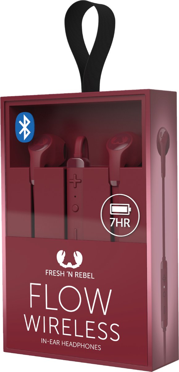 Fresh ‘n Rebel Flow - In-ear koptelefoon draadloos - Ruby Red
