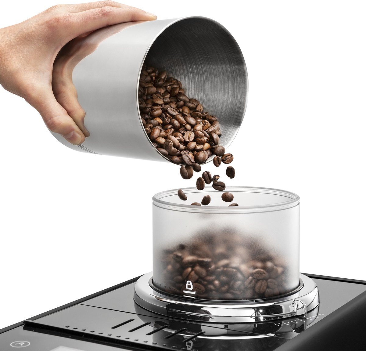 De’Longhi EXAM440.55.B, Espressomachine, 1,4 l, Koffiebonen, Gemalen koffie, Ingebouwde molen, 1450 W, Zwart