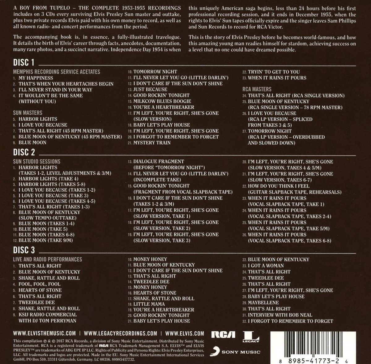 Elvis Presley - A Boy From Tupelo - The Complete 1953-1955 Recordings ( 3 CD)