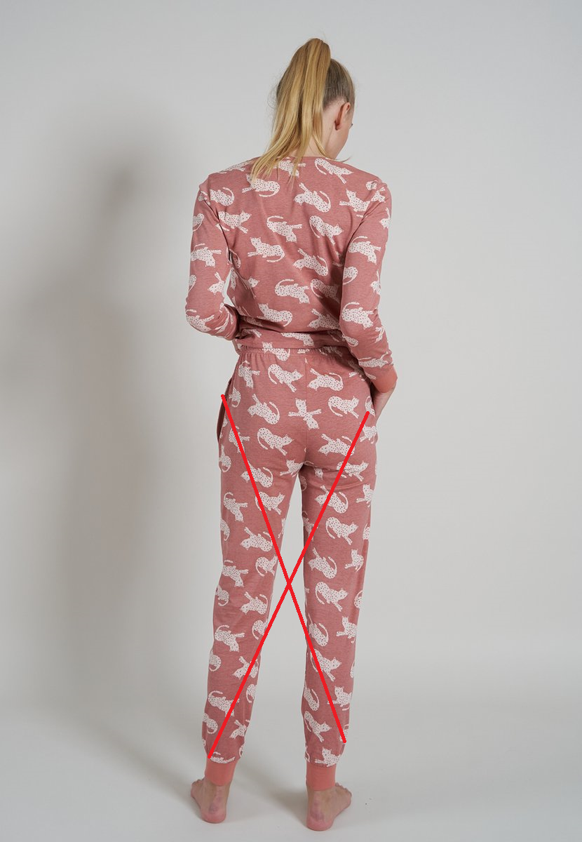 Tom Tailor - Maat 40 - Pure Cotton Dames Pyjamaset - Roodbruin